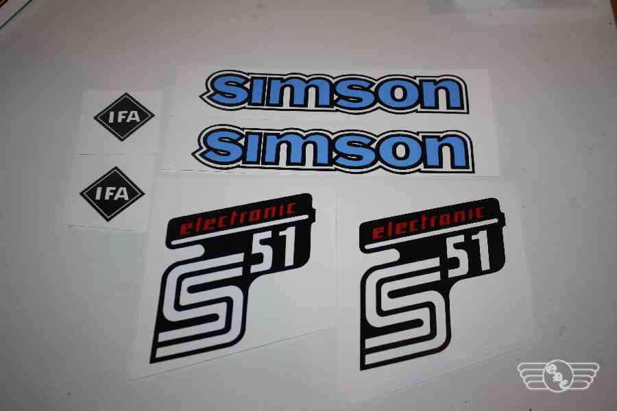 Abziehbilderset S51 electronic blau